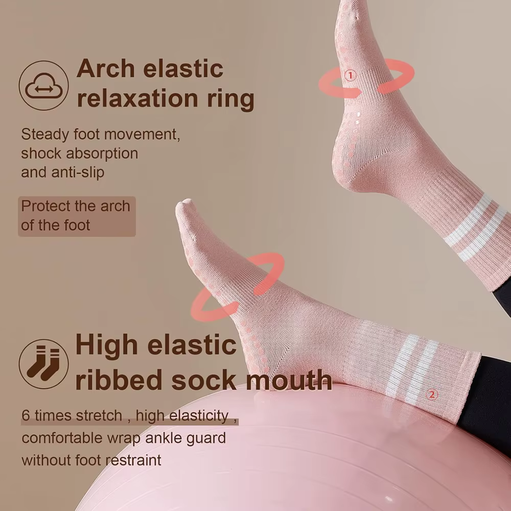 Chaussettes de yoga et de pilates avec poignées pour femmes