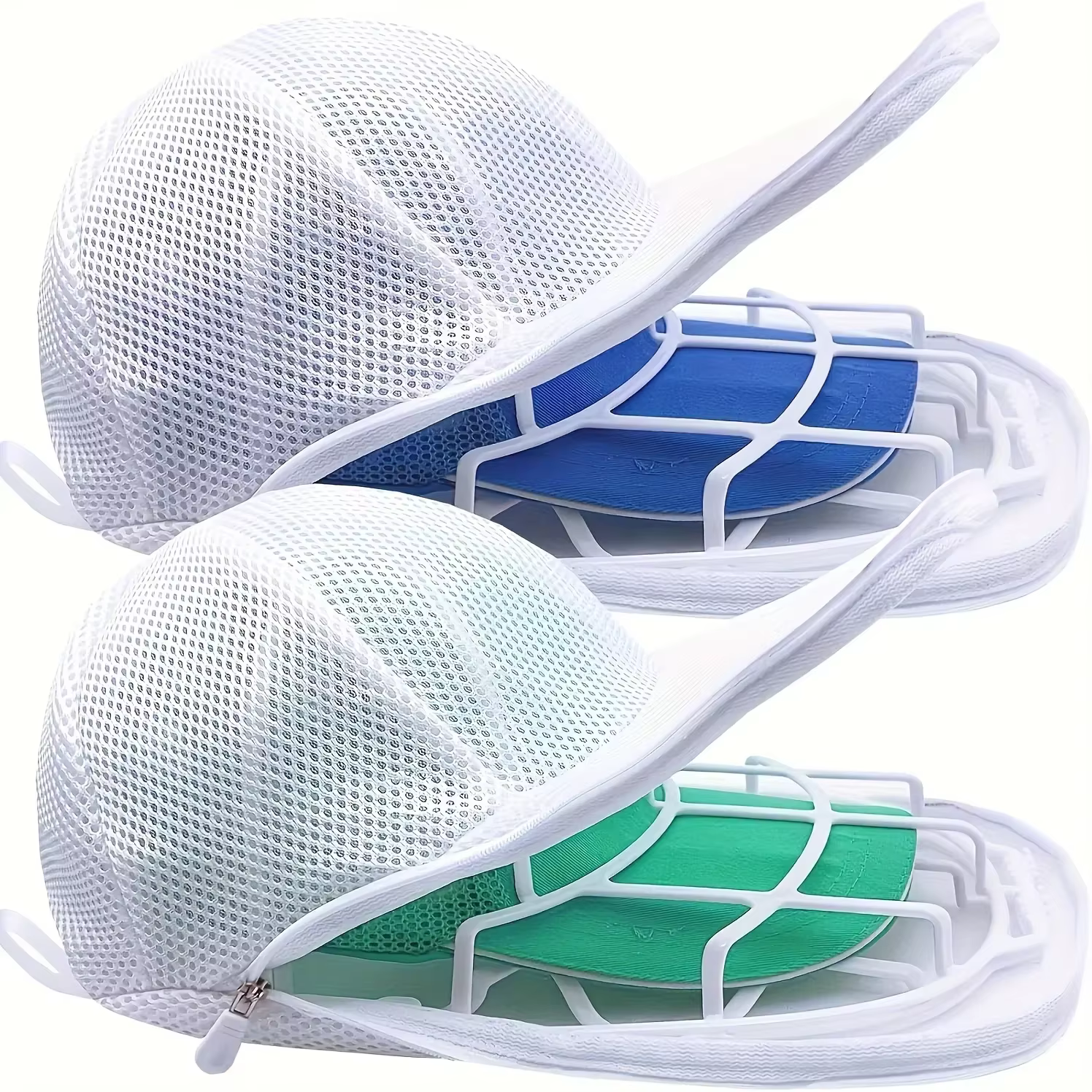 Cage de nettoyage pour chapeaux pour machines à laver, nettoyeur de chapeaux avec sac en filet, sacs ou supports à chapeaux peuvent être achetés séparément.
