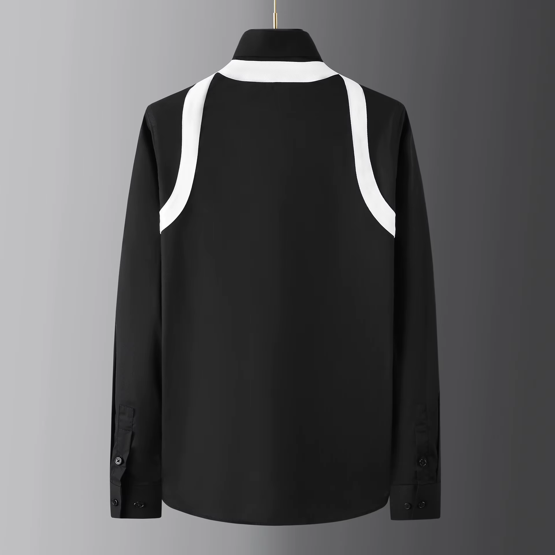 Mode bandoulière décoration hommes chemise à manches longues affaires robe sociale chemise Banquet fête smoking Blouse hommes vêtements