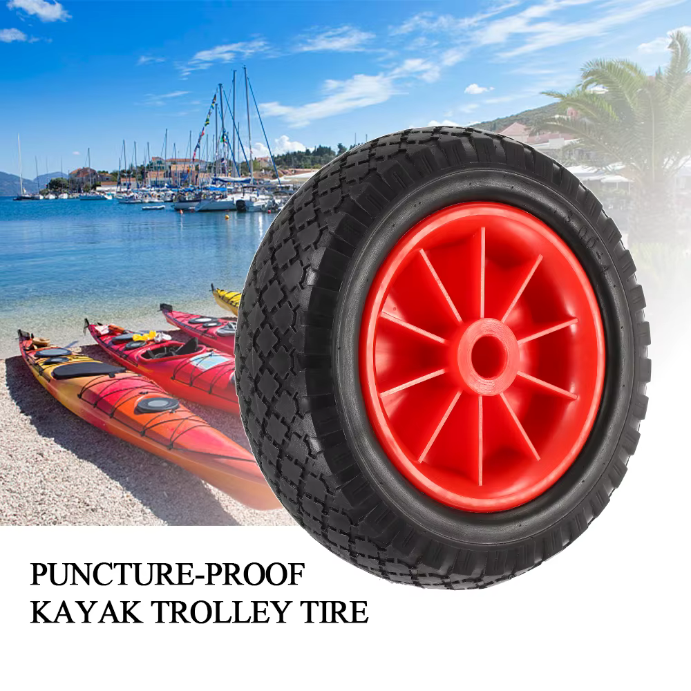 1 pièce Roue pneumatique de 8'' / 10'' pour remplacement de pneu de kayak, canoë, chariot ou chariot de transport