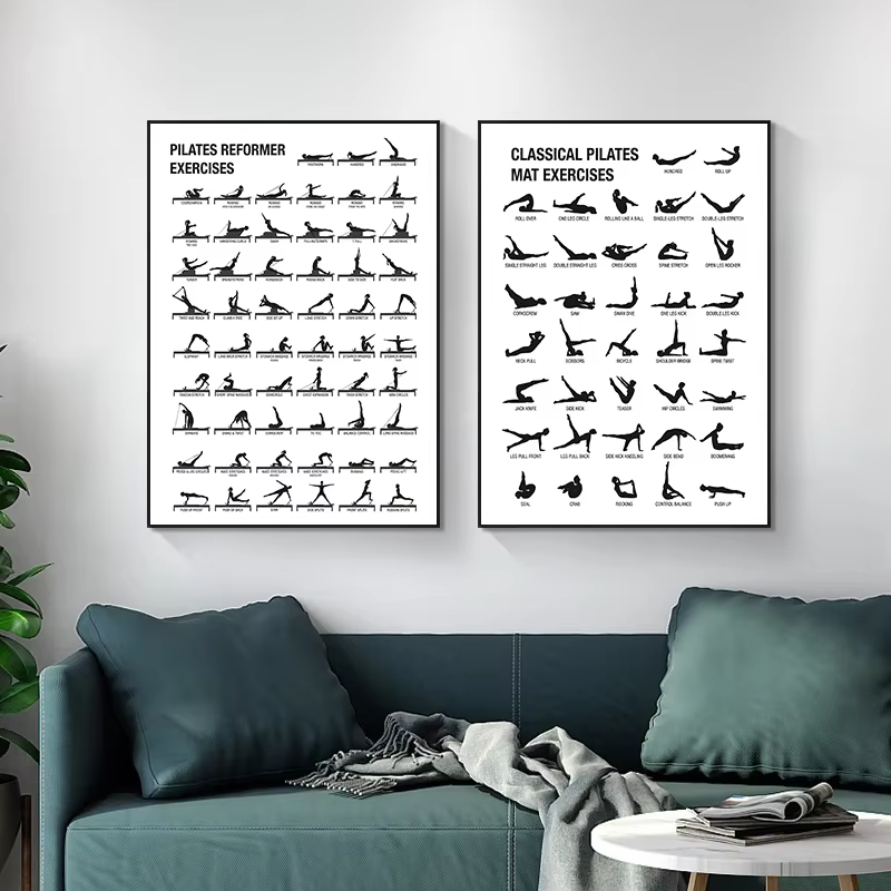 Art mural Simple Pilates noir et blanc