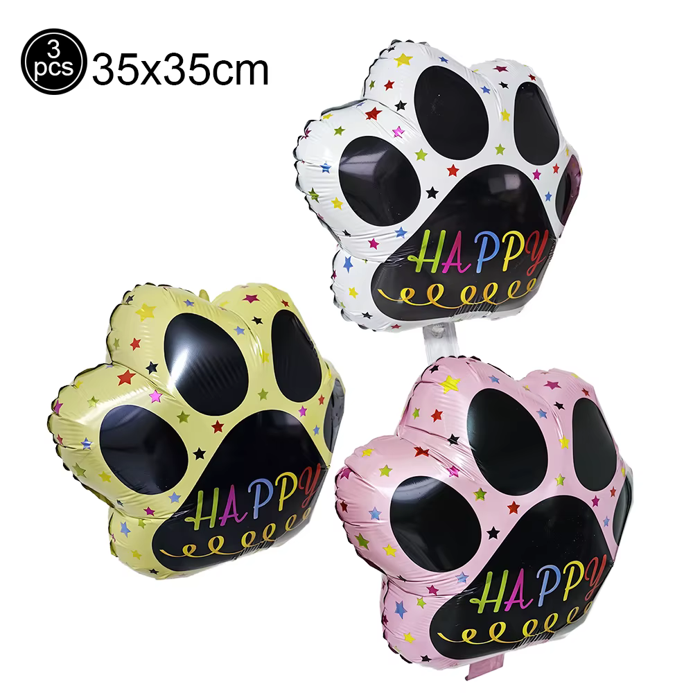 Ballon thème chien en forme de tête de chien, ballons en aluminium, décoration pour enfants, fête d'anniversaire, chiot, cadeau de fête pour animaux de compagnie, fournitures de décoration