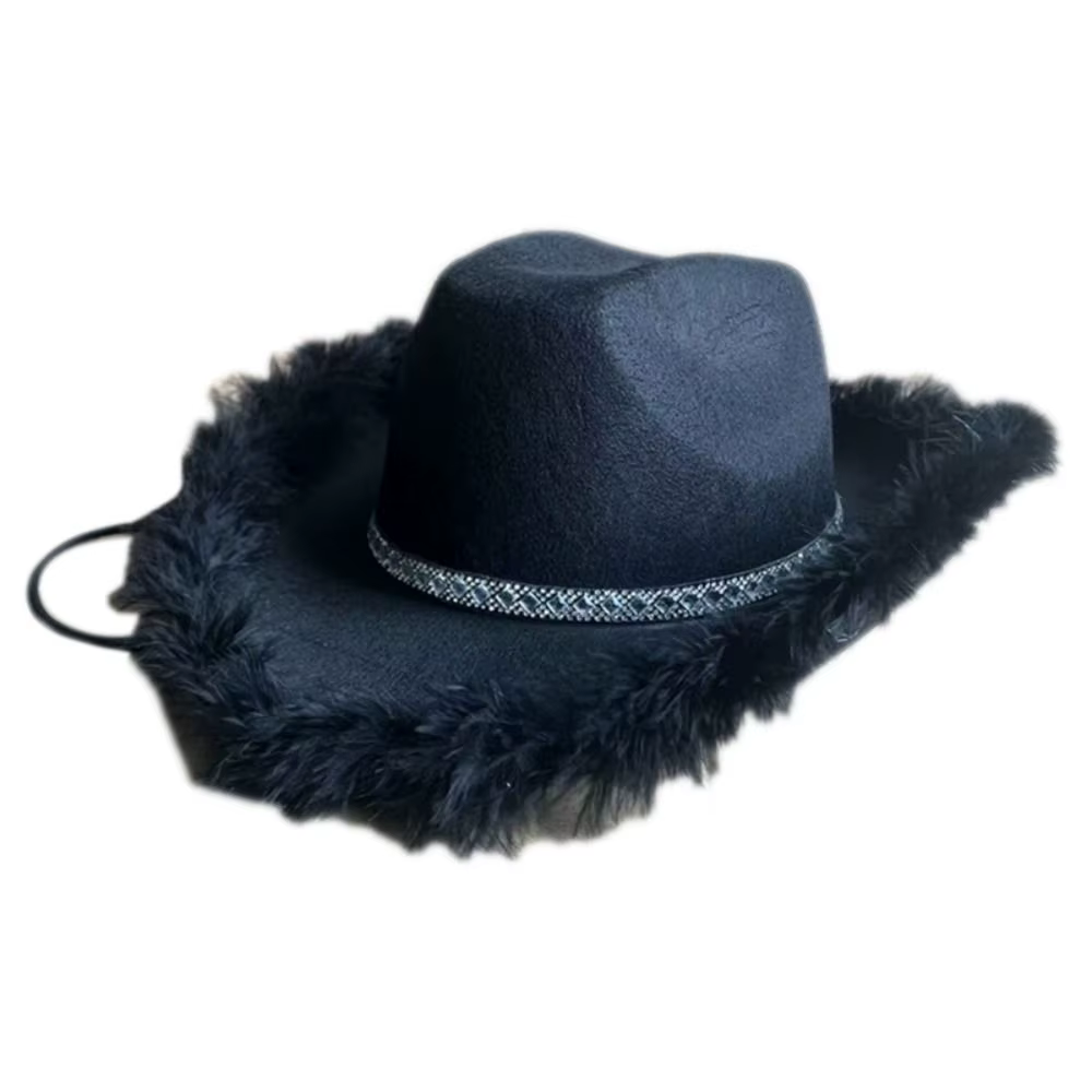 Chapeau de Cowgirl à Paillettes pour Femme, Accessoire de Mode pour Cosplay, Fête Costumée, Enterrement de Vie de Jeune Fille