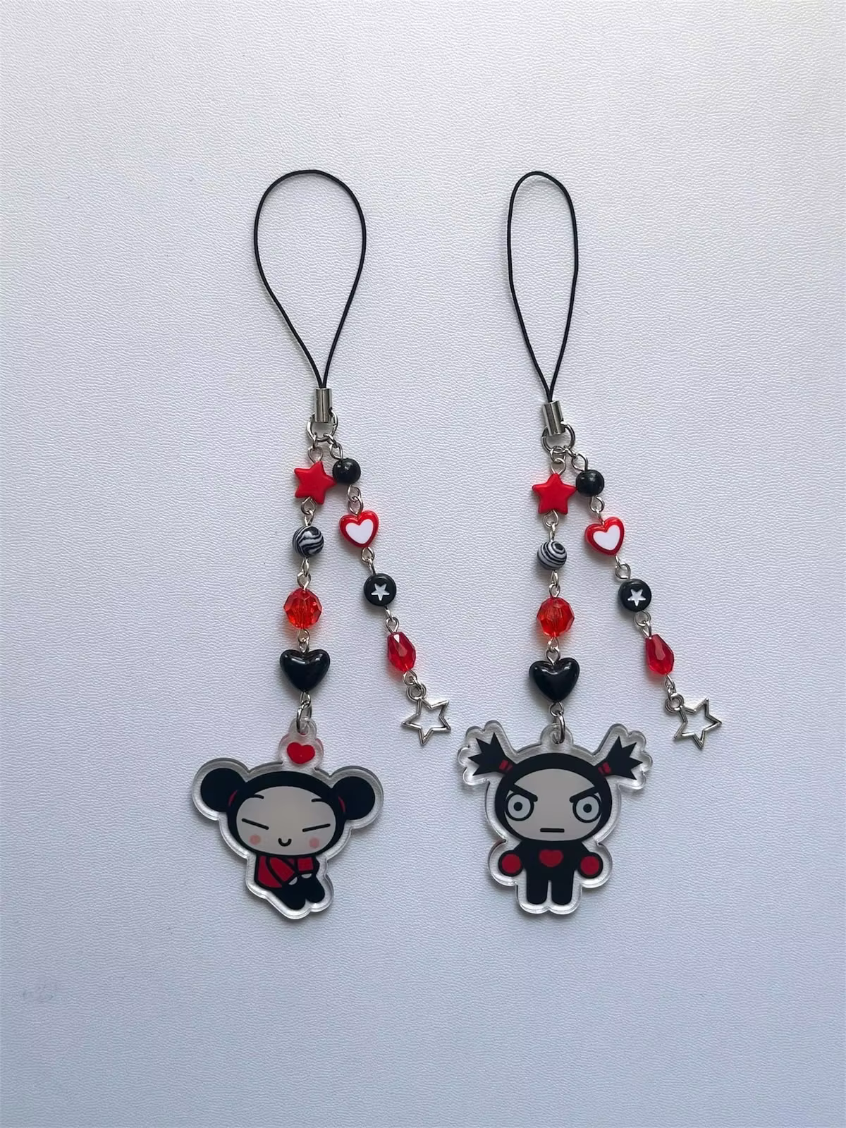 Ensemble de porte-clés Pucca Garu assortis : Ensemble d'accessoires pour couple amoureux Y2K