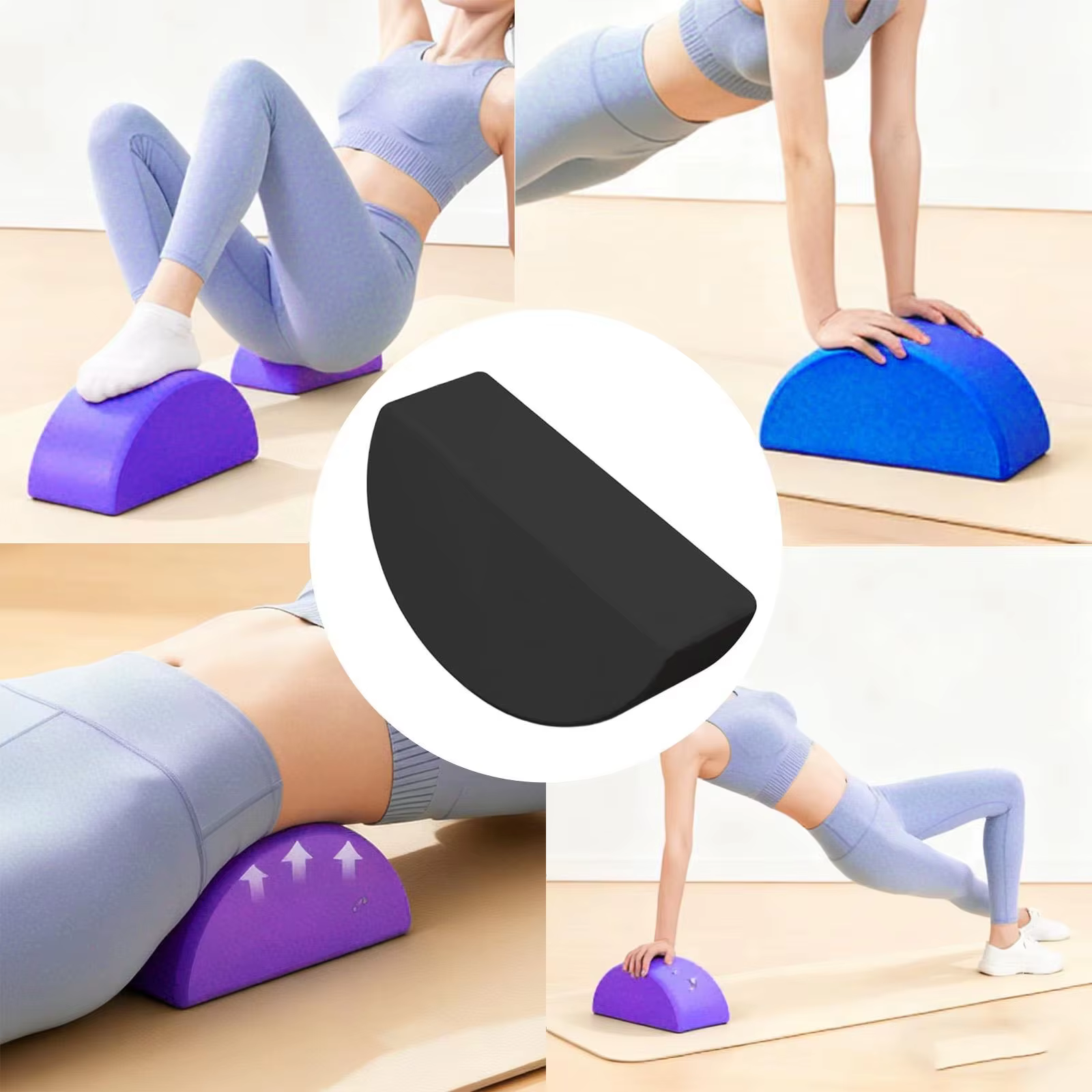 Bloc de yoga antidérapant demi-rond