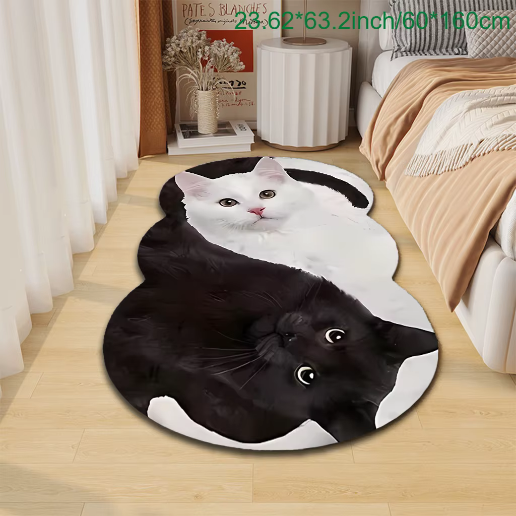 VIKAMA Tapis en velours avec motif de chat mignon et adorable