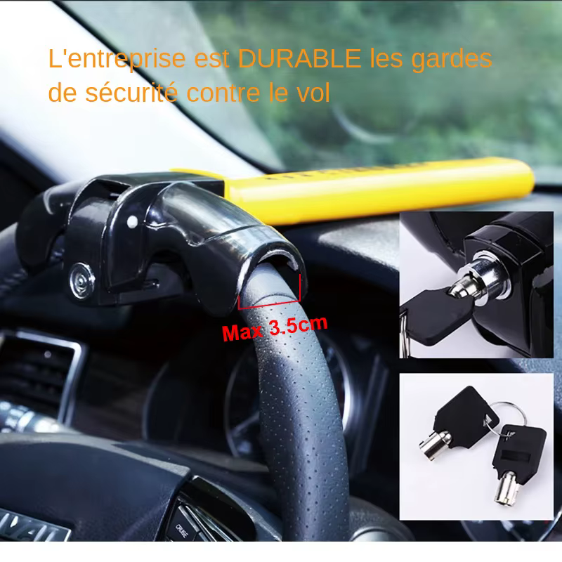 Serrure universelle pour volant de voiture, outils de verrouillage rapide, anti-vol, sécurité de voiture et de camionnette, améliore la sécurité automobile à distance