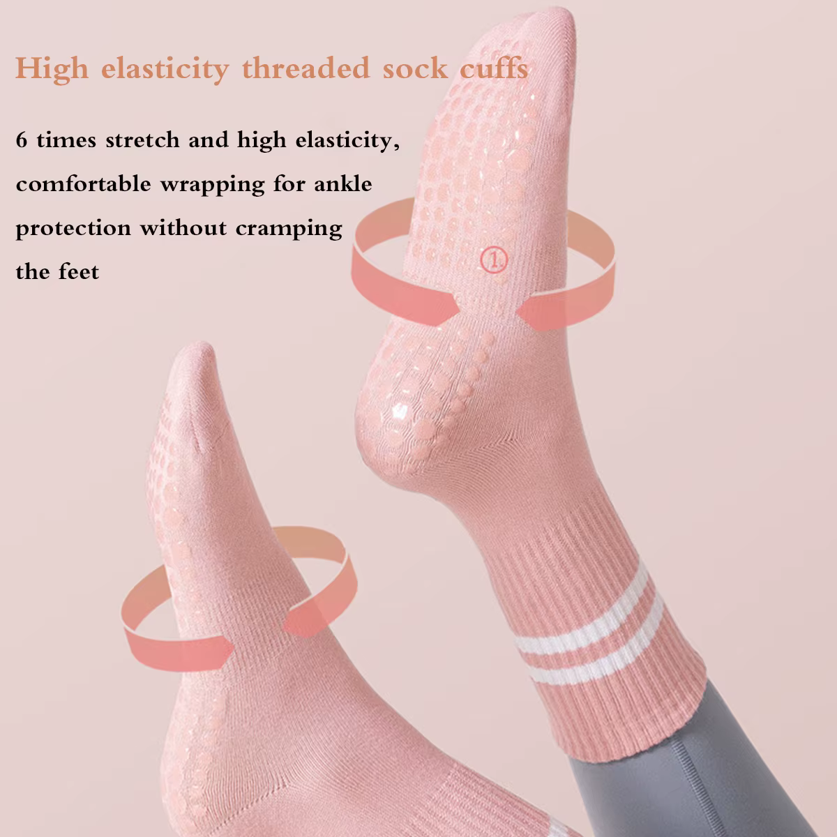 Chaussettes Pilates avec poignées pour femmes