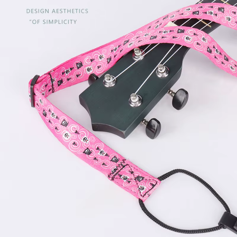 Sangle réglable pour ukulélé, ruban imprimé à clipser, style hawaïen, ceinture à 4 cordes, écharpe, accessoires
