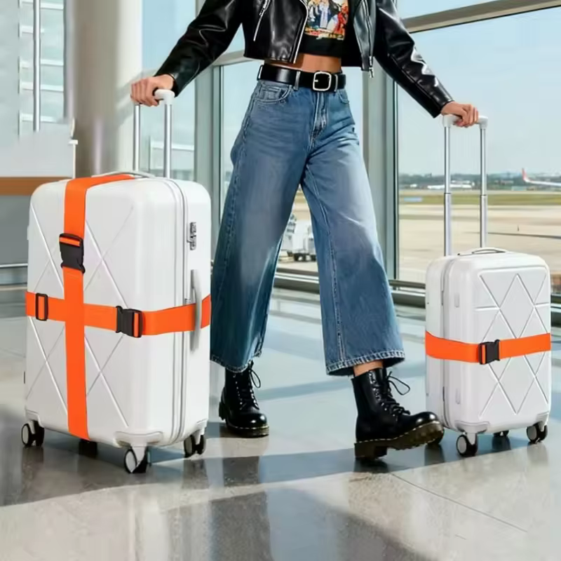 Ensemble de 4 sangles de bagages, sangle de fixation pour bagages, sangle de bagages, utilisées pour sceller et identifier facilement les sacs de voyage, accessoires de voyage
