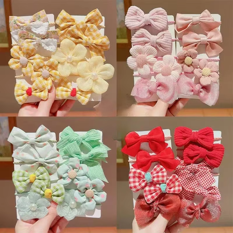 10 pièces/ensemble nouveau bébé fille couleurs mignonnes fleur bandes de cheveux élastique pour queue de cheval enfants chouchous doux en caoutchouc enfants accessoires de cheveux