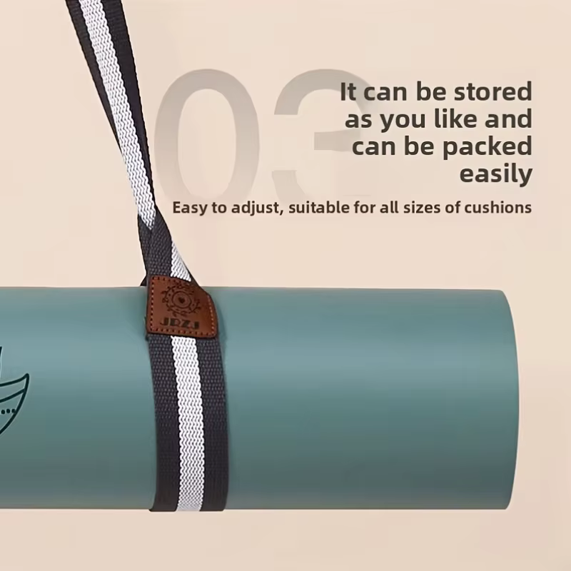 Sangle d'étiquette en cuir pour tapis de yoga multifonctionnel