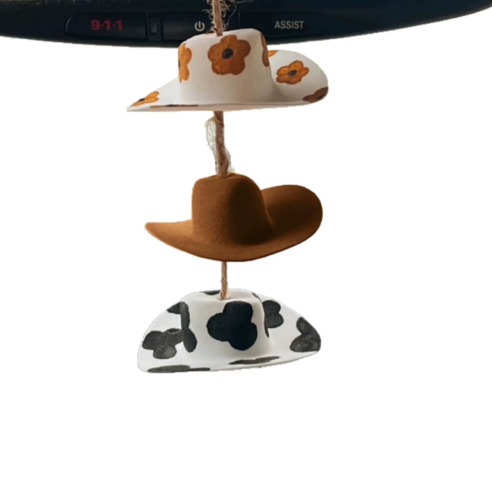 Chapeau de cowboy, pendentif de voiture, accessoire de suspension de rétroviseur, décoration de voiture, pendentif de décoration de mini chapeau