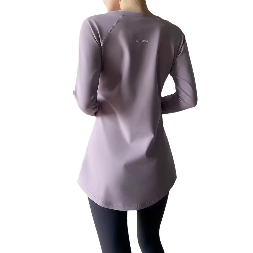 Haut de yoga en velours à manches longues pour femmes