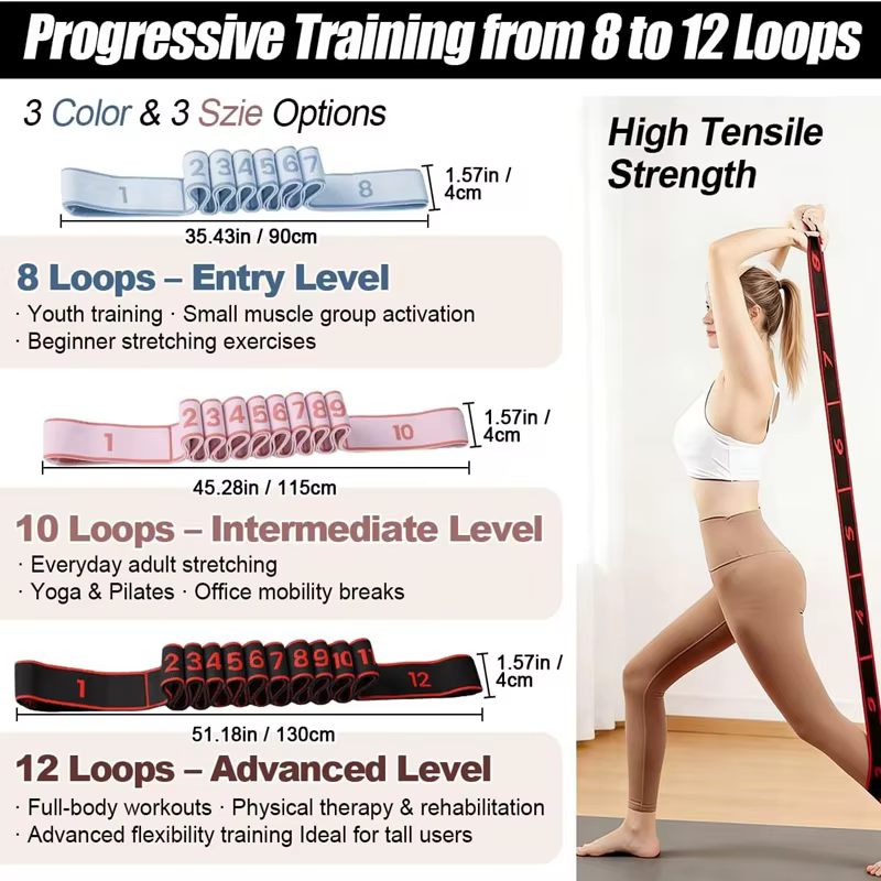 Sangle élastique de yoga pour étirements