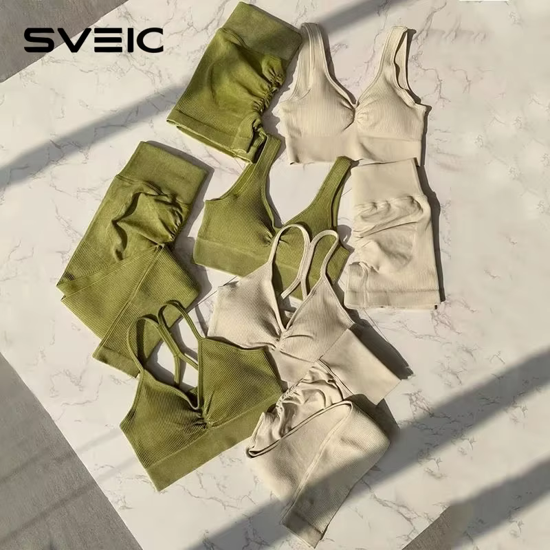 SVEIC Ensemble de yoga sans couture pour femmes