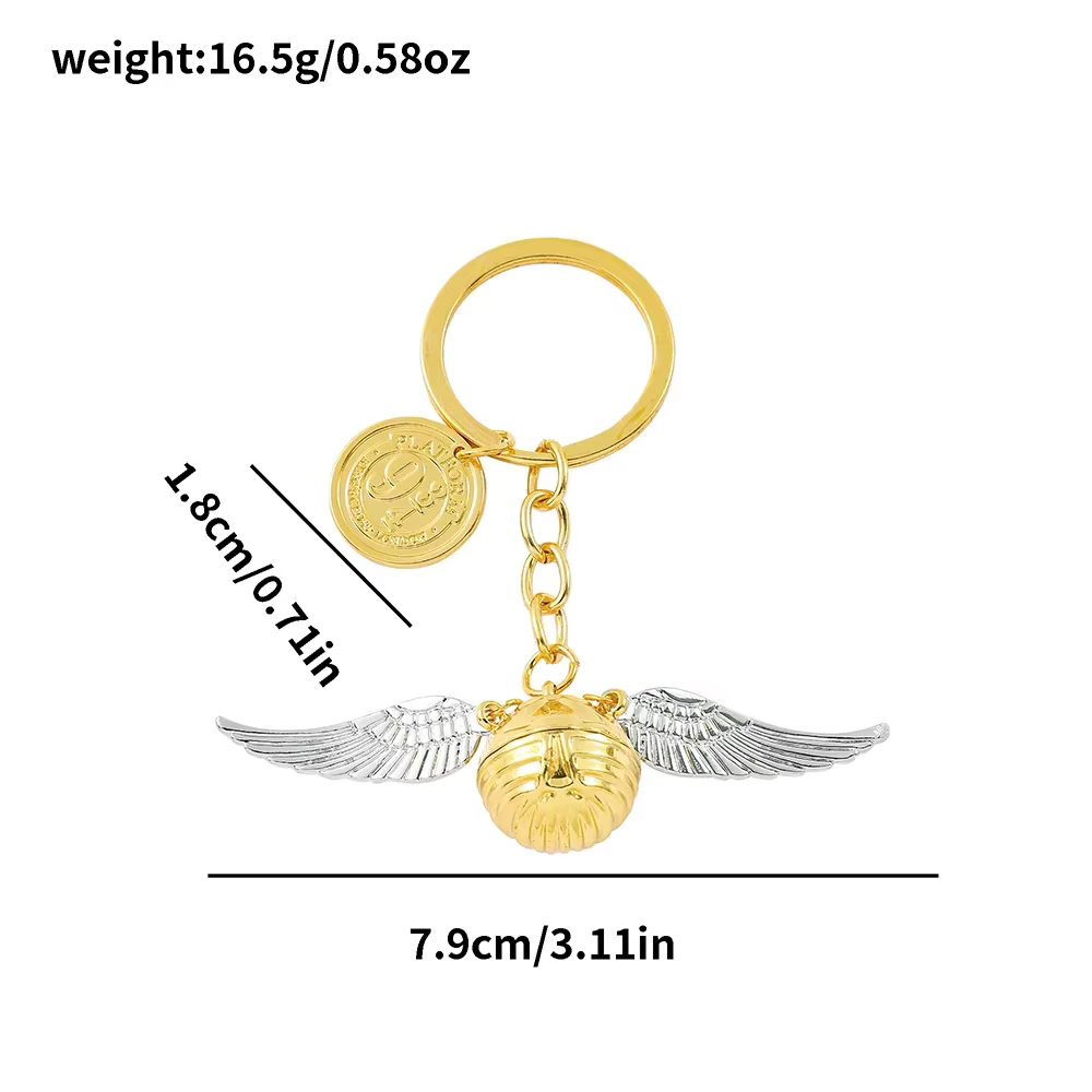 Porte-clés de vif d'or, pendentif élégant, accessoire de sac à dos, bijoux d'anniversaire, cadeau pour garçons et filles