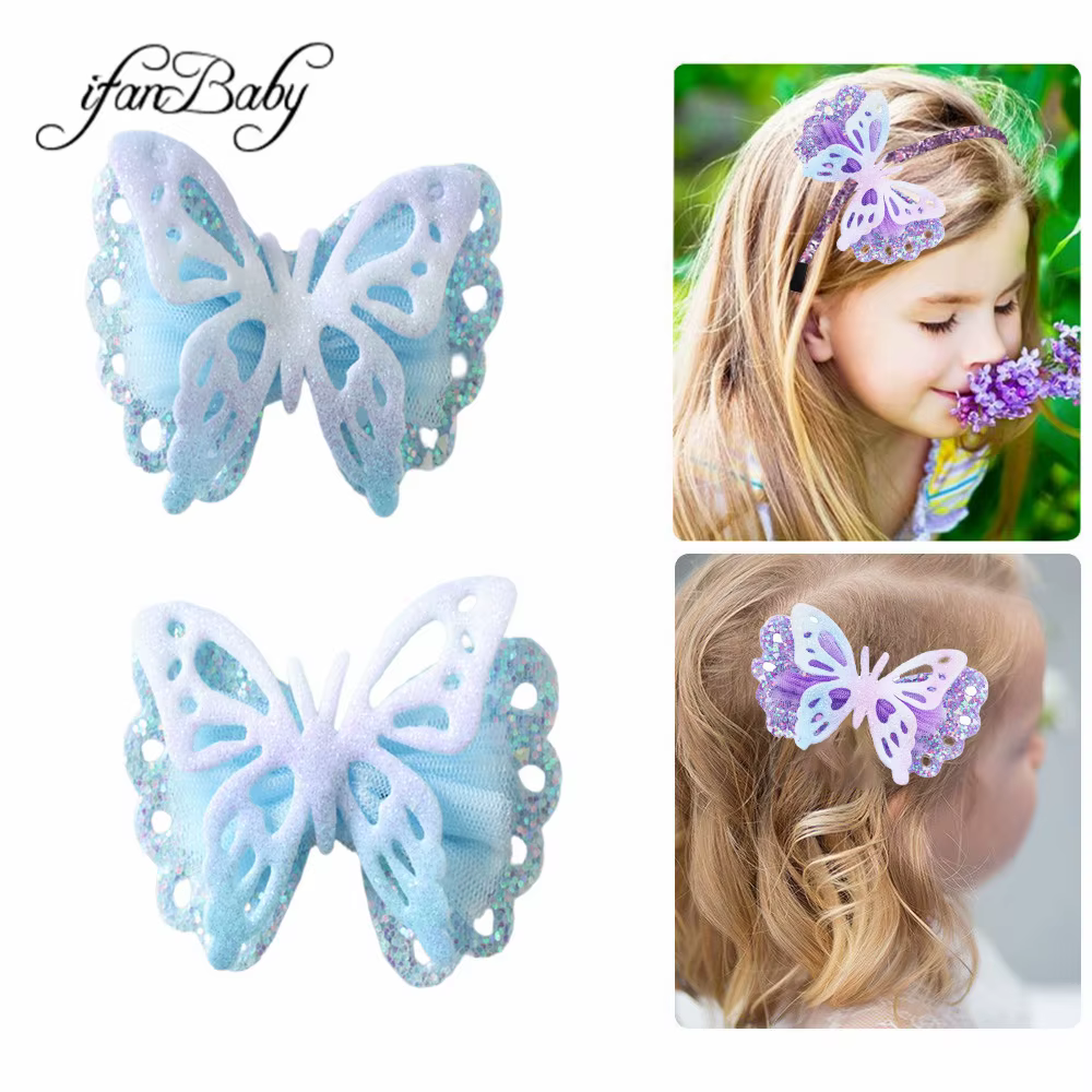 Épingles papillon mignonnes pour filles, pince à fleurs pour enfants, vêtements de sauna, accessoires pour enfants
