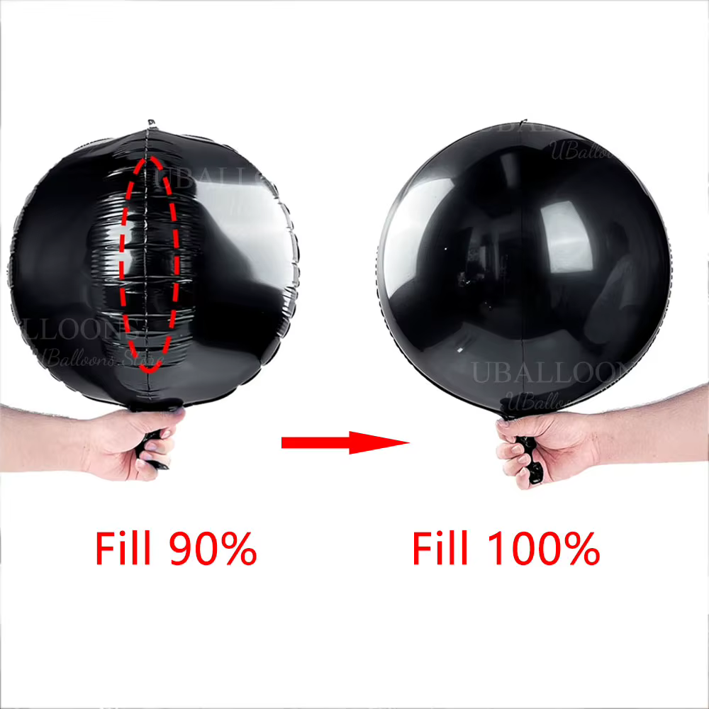 Grands ballons en aluminium noir 4D 10 22 32 50 70 pouces, ballons ronds noirs 4D pour anniversaire, mariage, décor de fête du nouvel an
