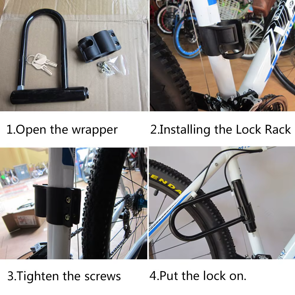 1/2 ensemble vélo U serrure portables Mini vélo roue serrure avec clé antivol sécurité moto Scooter cyclisme vélo accessoires