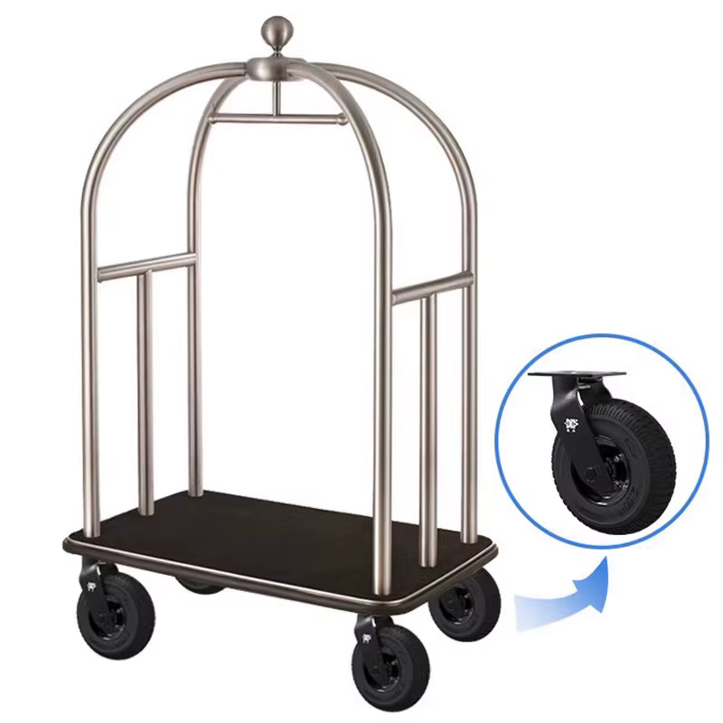 Roulette directionnelle gonflable en caoutchouc de 8 pouces, 1 pièce, pour Service d'hôtel, Garage, chariot à bagages d'entrée, chariot à Air