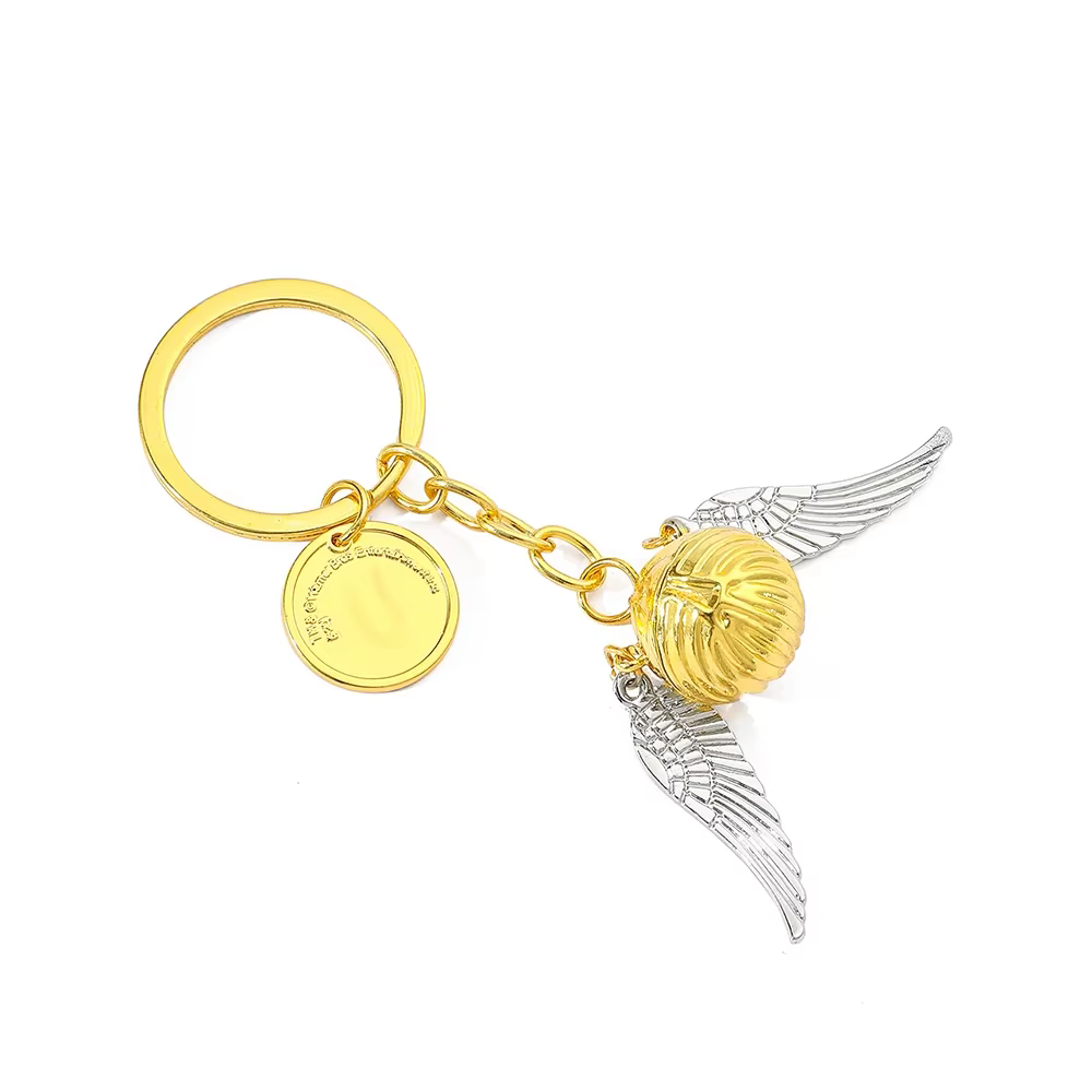 Porte-clés de vif d'or, pendentif élégant, accessoire de sac à dos, bijoux d'anniversaire, cadeau pour garçons et filles