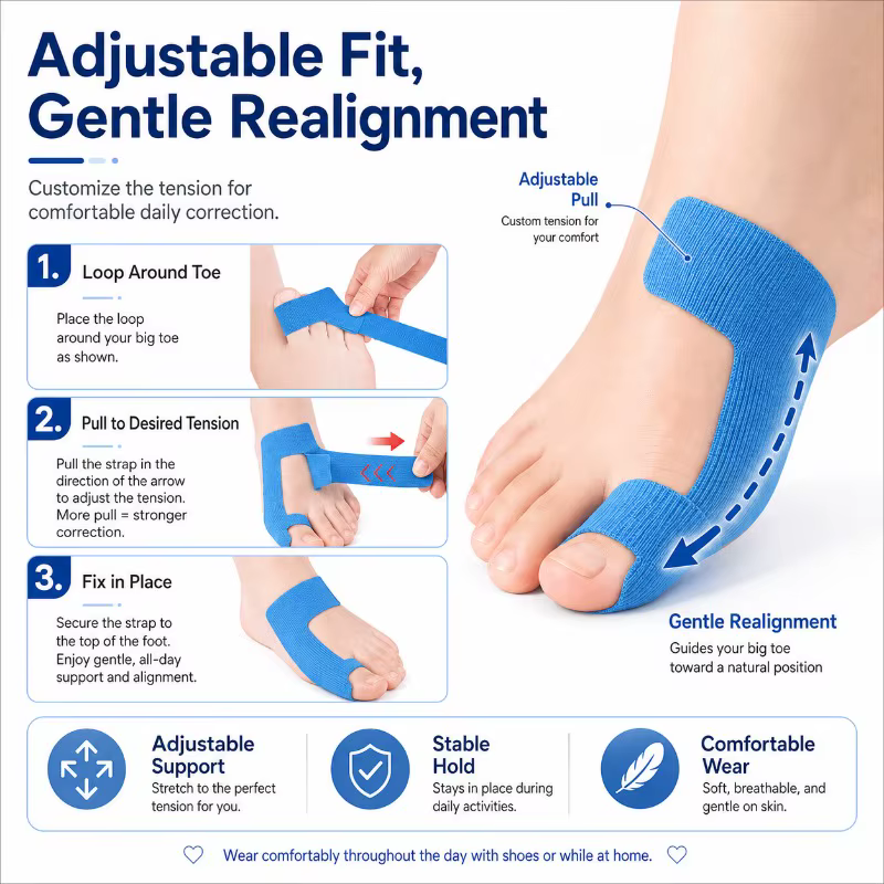 50 pièces de dispositifs de correction et de soulagement des hallux valgus
