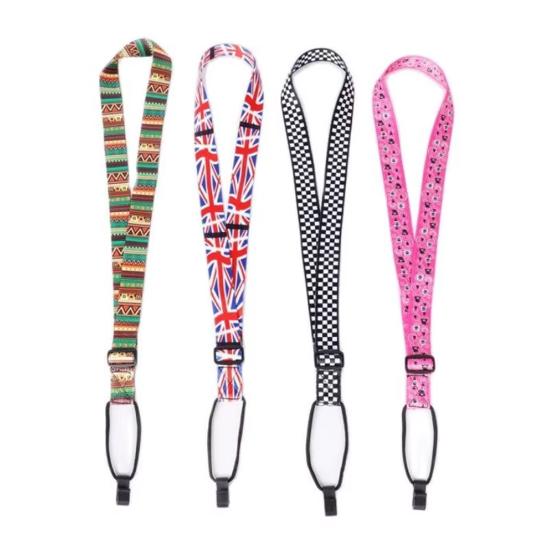 Sangle réglable pour ukulélé, ruban imprimé à clipser, style hawaïen, ceinture à 4 cordes, écharpe, accessoires