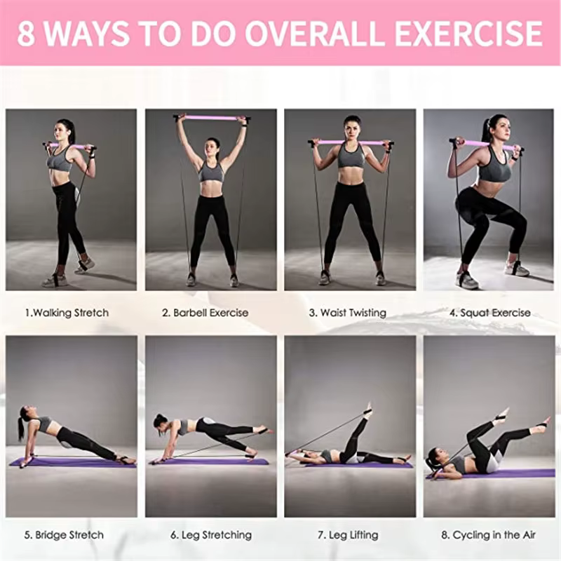 Combinaison de barre de Pilates multifonctionnelle