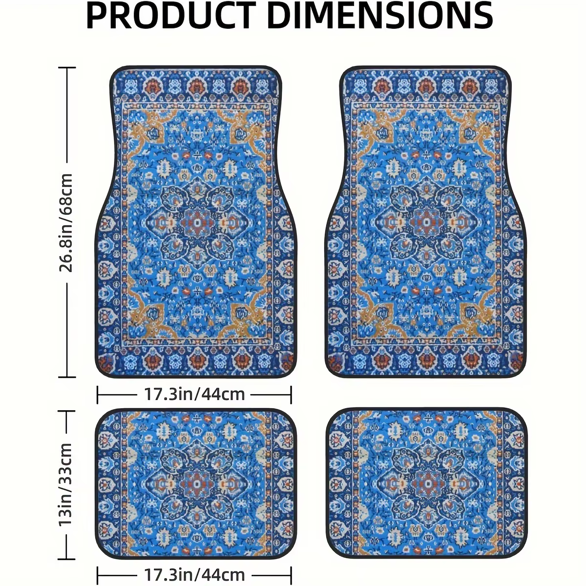 Tapis de sol de voiture 4 pièces élégant anti-taches antidérapant facile à nettoyer universel adapté à tous les véhicules