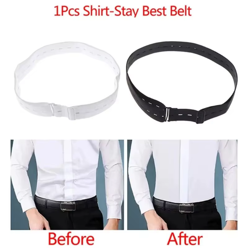 Sangles de chemise pour hommes et femmes, ceintures élastiques réglables antidérapantes et anti-plis, ceintures à chaîne