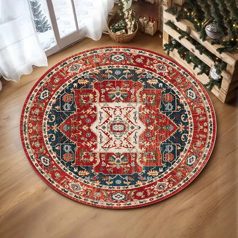 Tapis rond imprimé persan tendance, pour salon, canapé, décoration de maison, chambre à coucher, doux, salon, table basse, tapis de Yoga, tapis de chaise