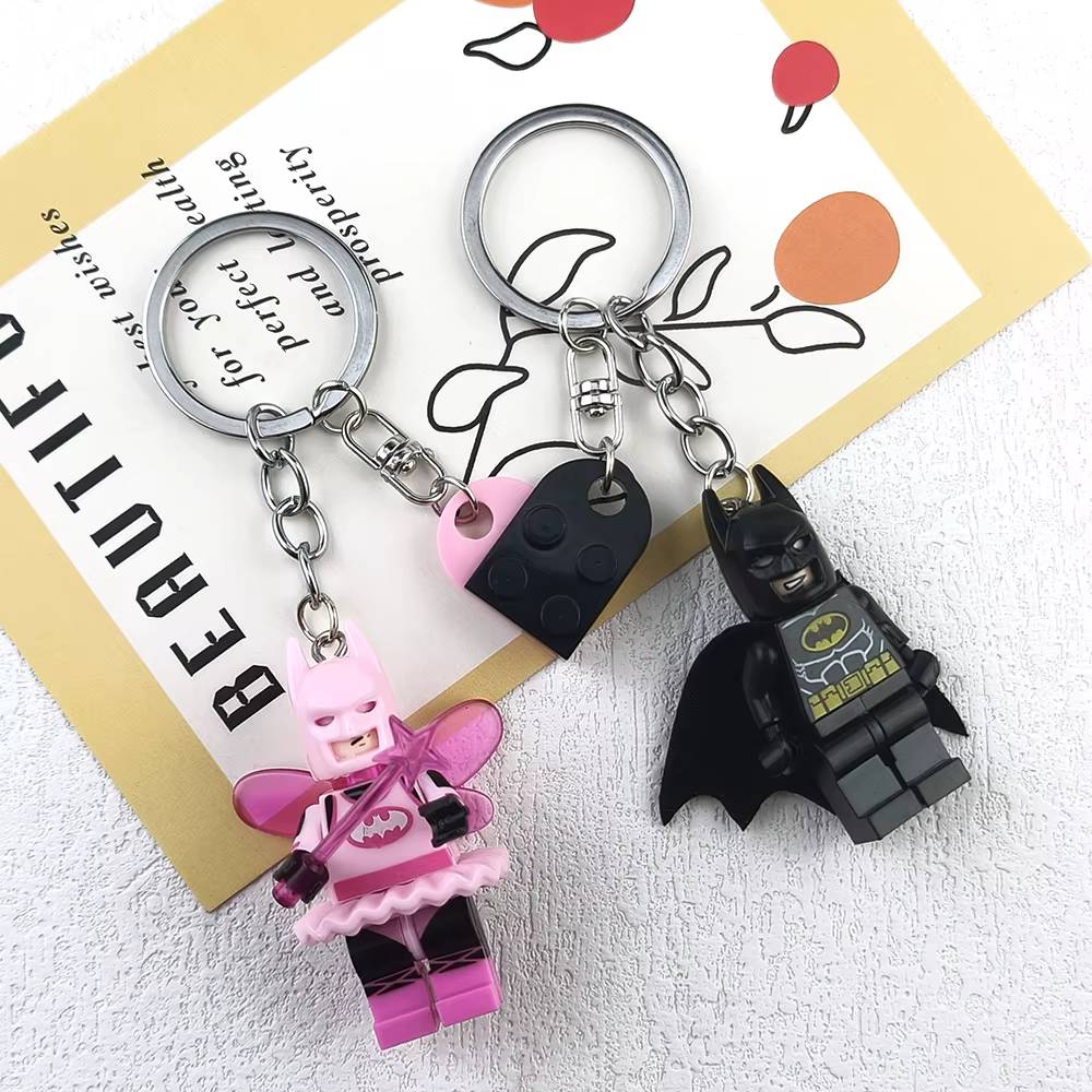 Porte-clés de Couple chauve-souris 3D fait à la main, 2 pièces, pendentif de figurine féerique, porte-clés de téléphone, accessoire de sac à dos, cadeaux pour lui, bijoux Y2K