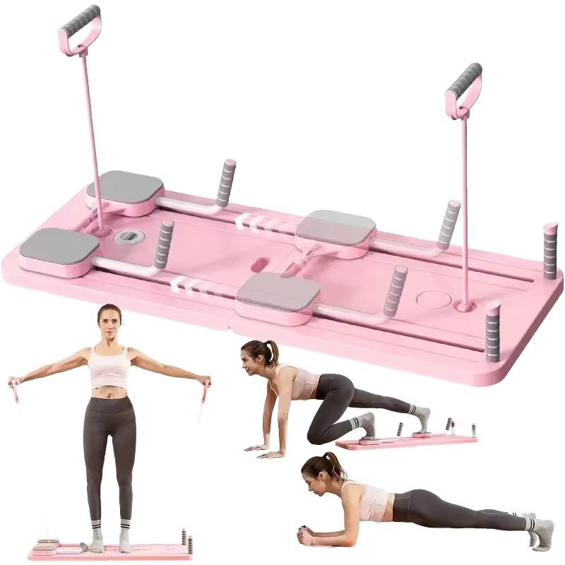 Planche de Pilates professionnelle portable et pliable 5-en-1 pour exercices abdominaux