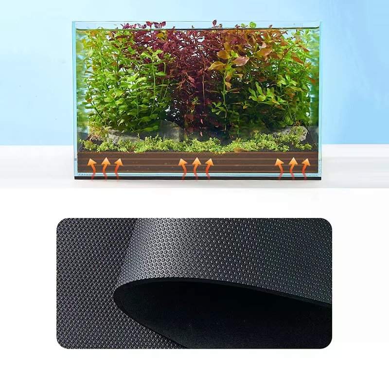 Tapis antidérapant pour aquarium, avec absorption des chocs, isolation épaissie, rembourrage paysager noir