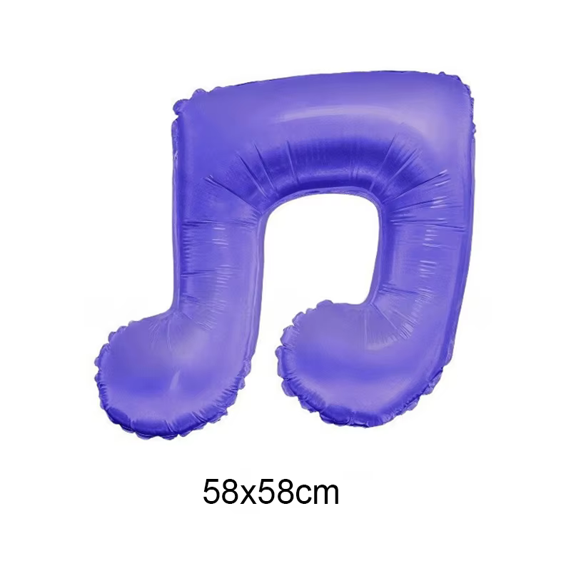 Ballons noirs multicolores en forme de notes de musique, ballon en forme de guitare gonflable, décorations de fête sur le thème de la musique, fournitures pour mariage et anniversaire