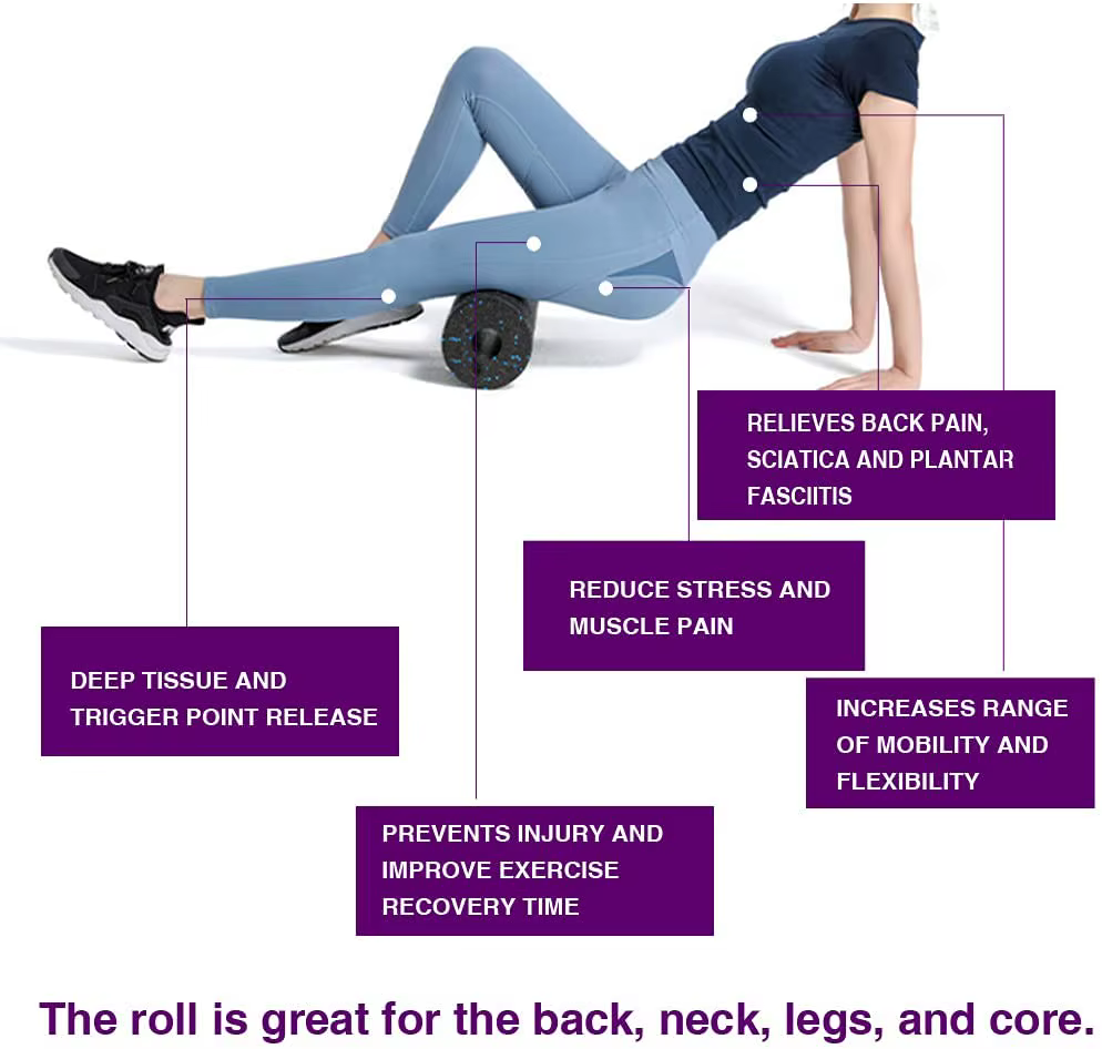 Rouleau de Pilates en mousse haute densité pour fitness