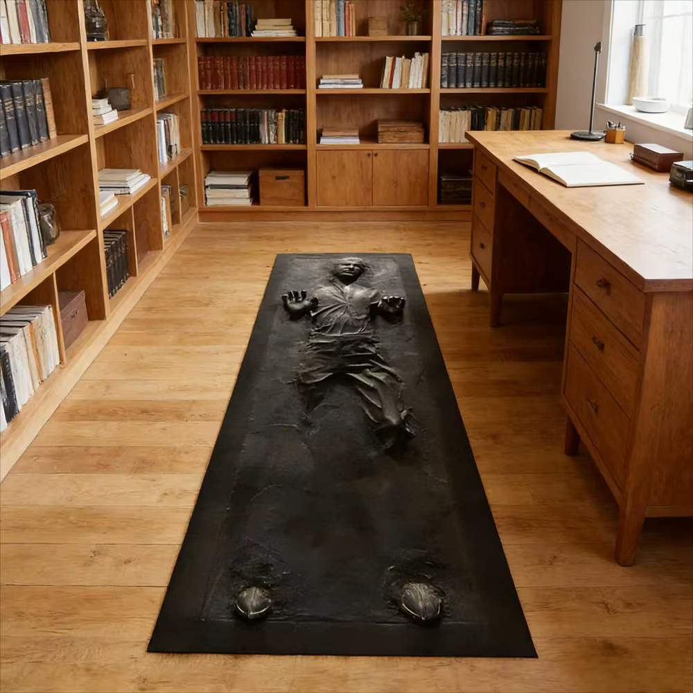 Tapis en carbone Han Solo, décoration pour la maison, long couloir, salon, chambre à coucher, décor de sol, motif de décoration de chambre à coucher, tapis pour la maison