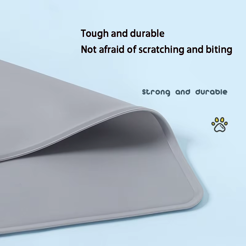 Tapis imperméable pour animaux de compagnie, couleur unie, en Silicone, pour chien et chat, bol de nourriture pour animaux de compagnie, tapis à boire, napperon d'alimentation pour chien, lavage facil
