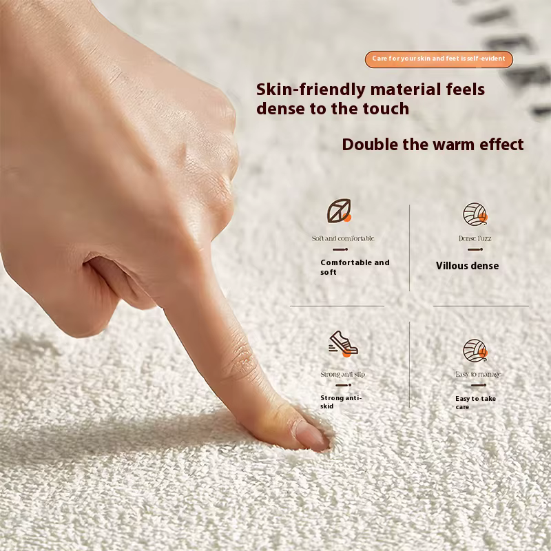 VIKAMA Tapis à poils rayés Tapis antidérapant adapté aux chambres à coucher et aux salons Tapis doux lavable en machine Tapis latéral de berceau