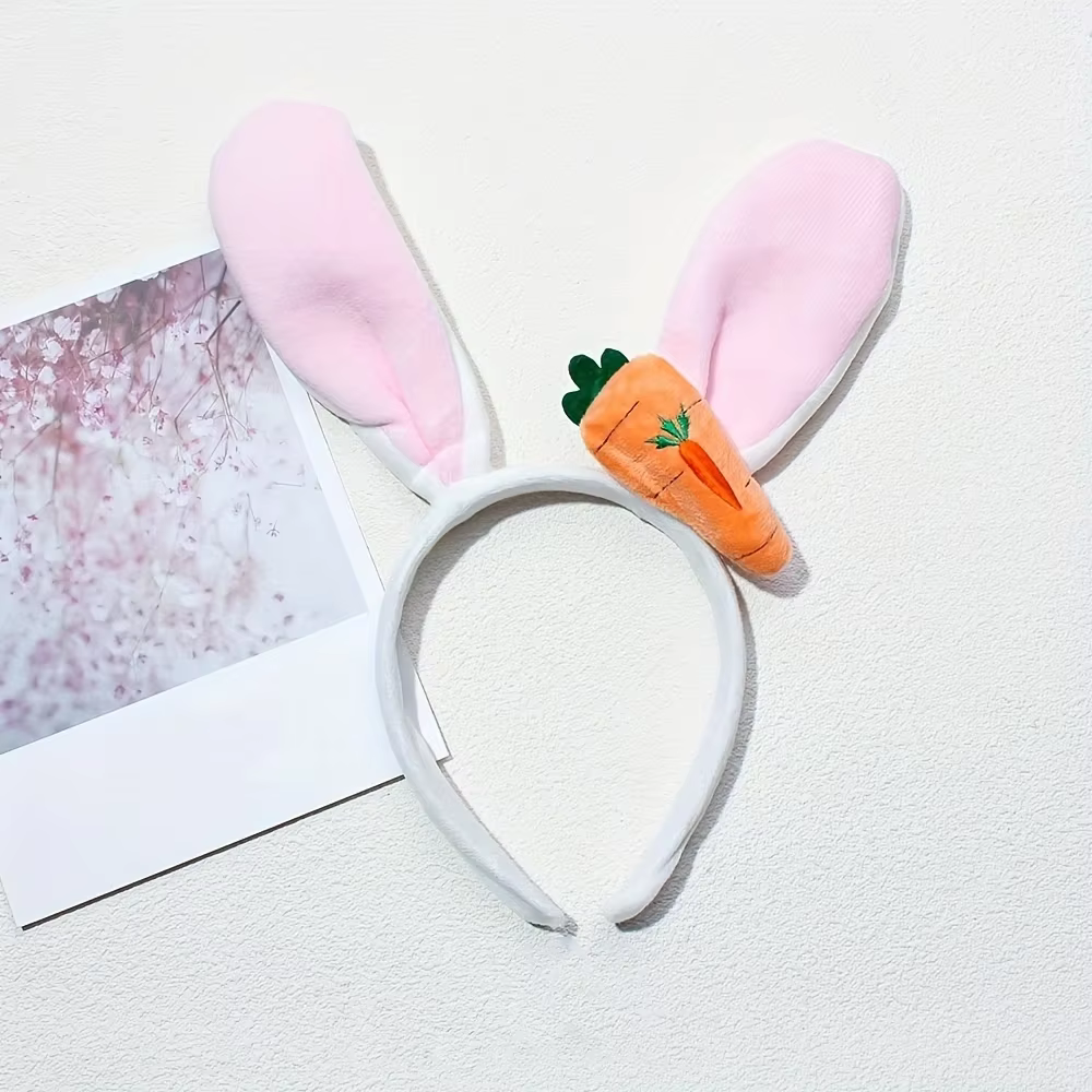 1 Bandeau oreilles de lapin de Pâques pour femmes, pince à cheveux haute pour le dessus de la tête, bandeau mignon pour le lavage du visage, accessoire capillaire