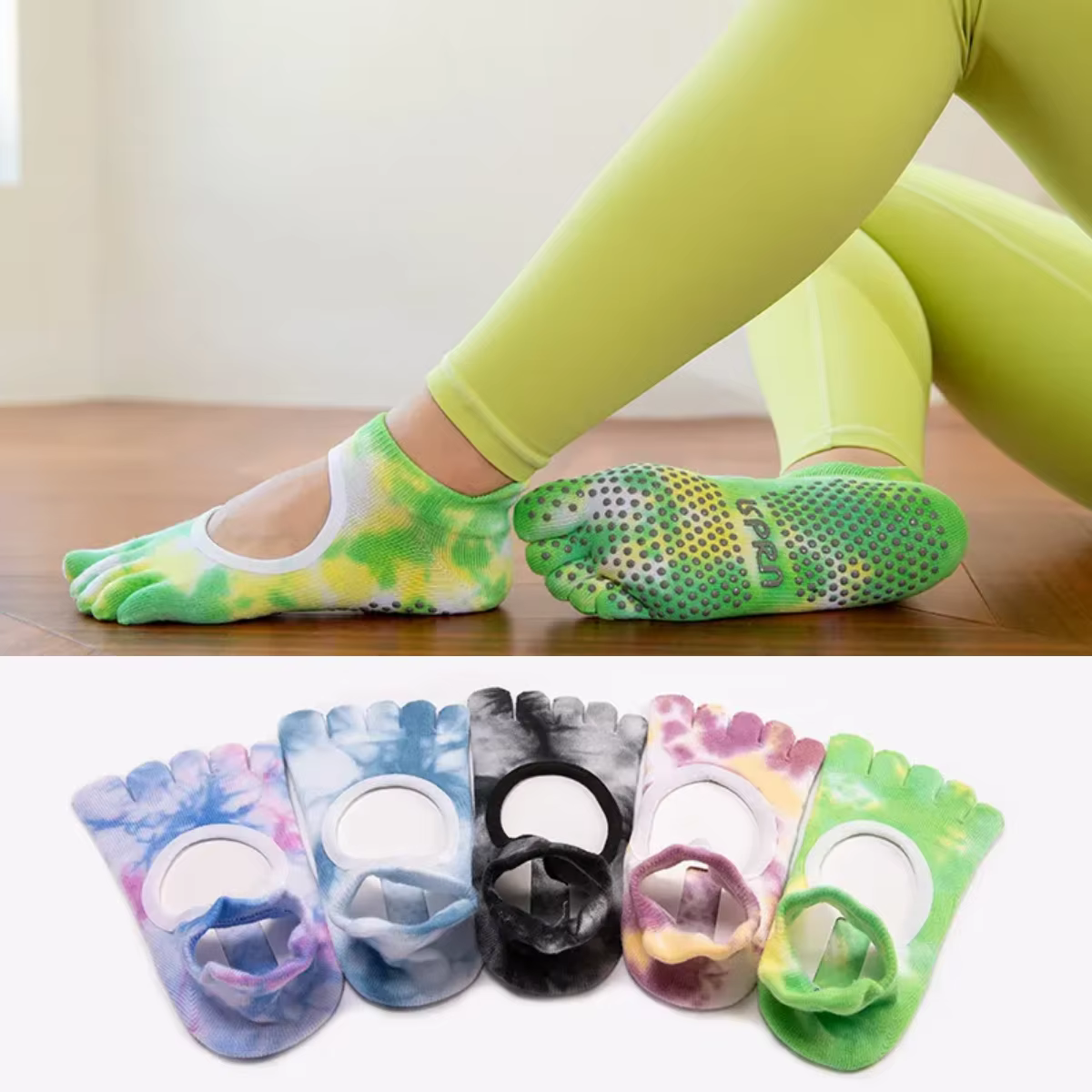 Chaussettes de yoga professionnelles en silicone pour femme
