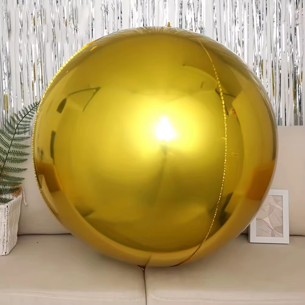Ballon sphère en Mylar en aluminium 4D, 32 pouces, argent et or, pour fête d'anniversaire, mariage, saint-valentin, décoration de réception-cadeau pour bébé