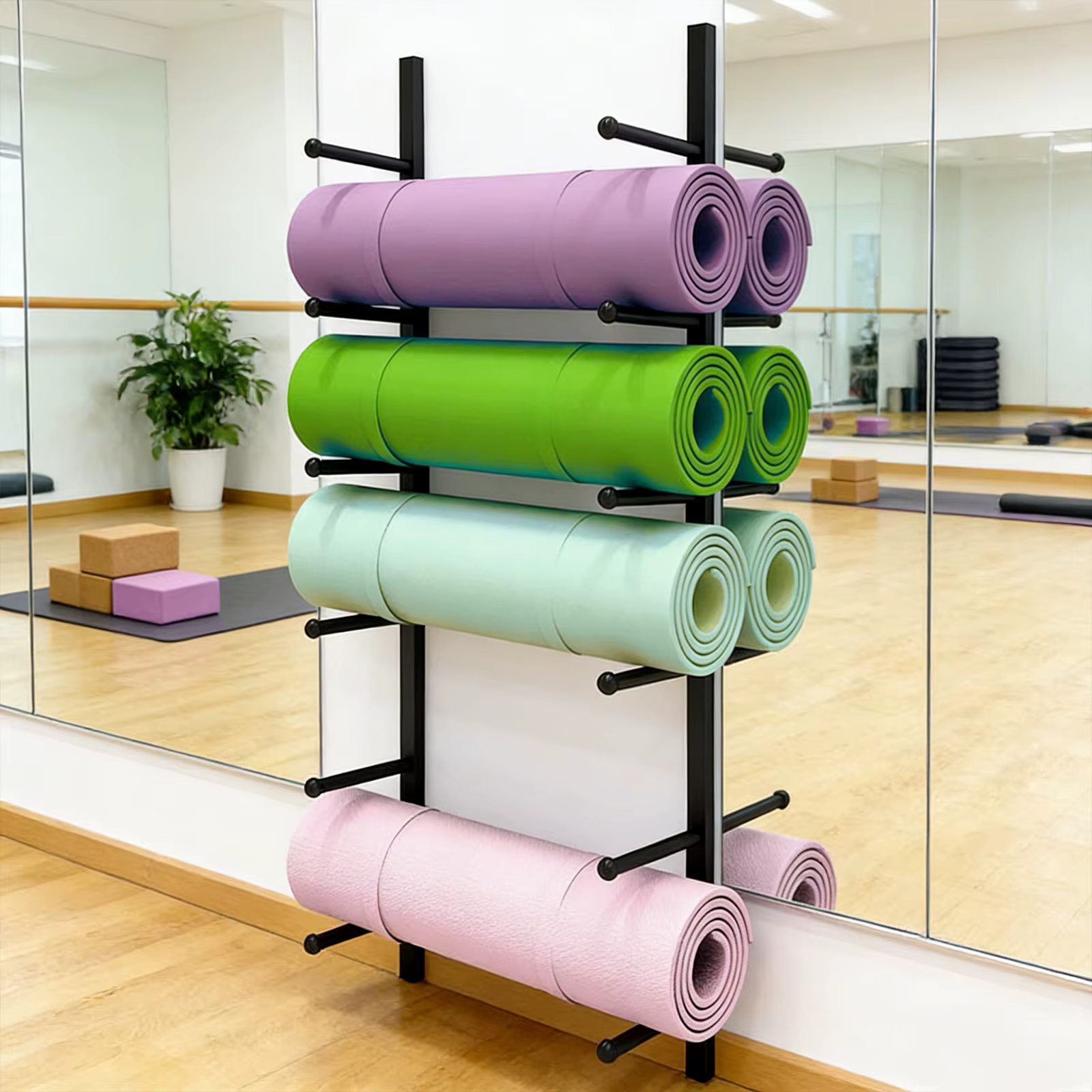 Support mural pour tapis de yoga