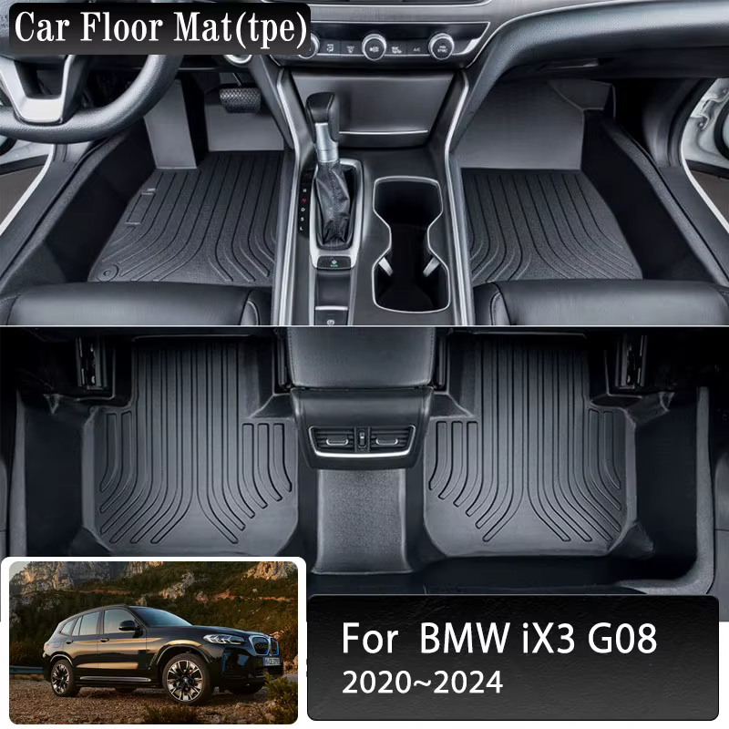 Tapis de sol de voiture pour BMW ibery G08, 2020, 2021, 2022, 2023, 2024, repose-pieds imperméables, tapis de coffre en TPE, tapis LHD, accessoires automobiles