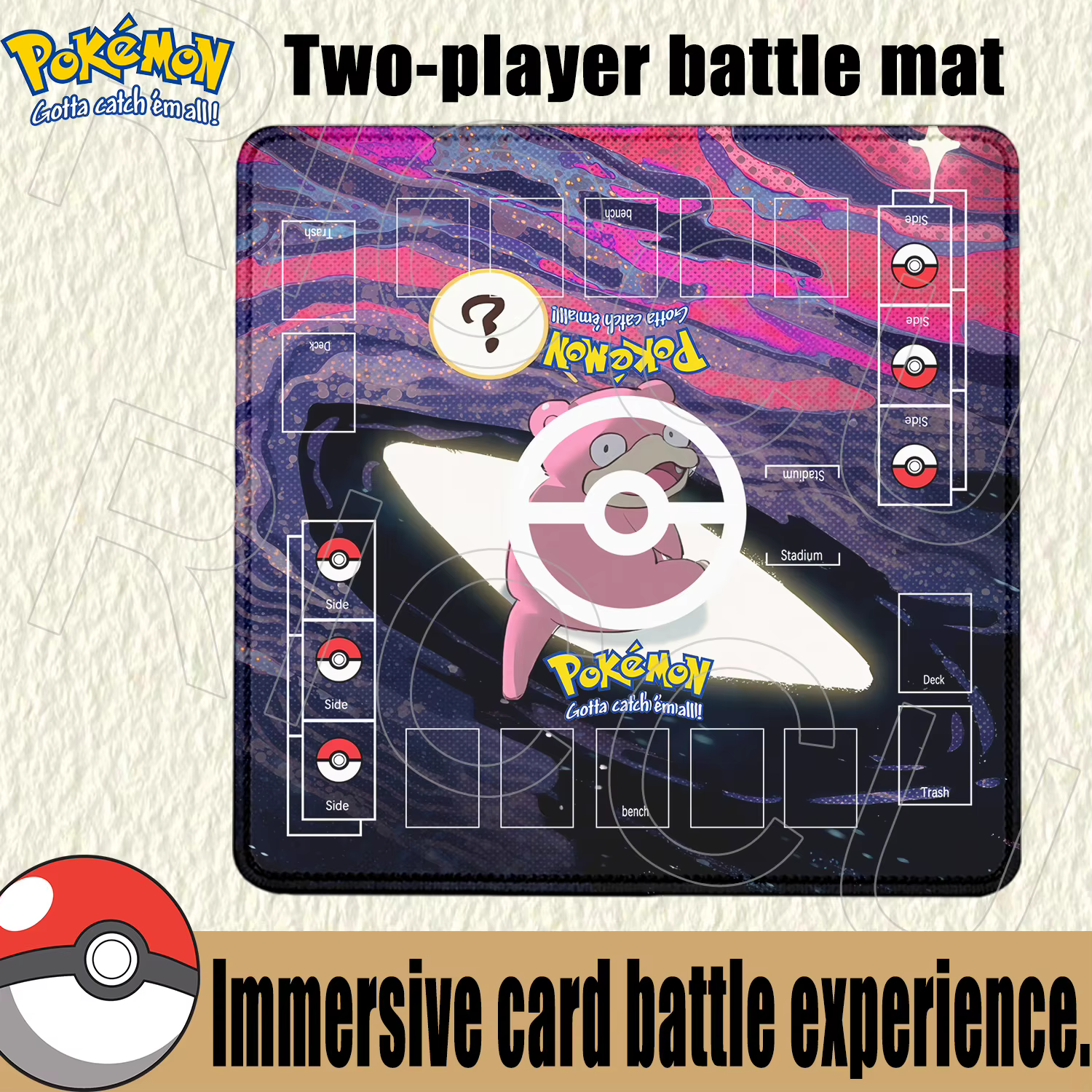 Tapis de bureau pour cartes de jeu Pokemon, accessoires pour cartes de jeu doubles, tapis de combat Sylveon Charizard PTCG, tapis de souris Anime, tapis de table 60x60cm