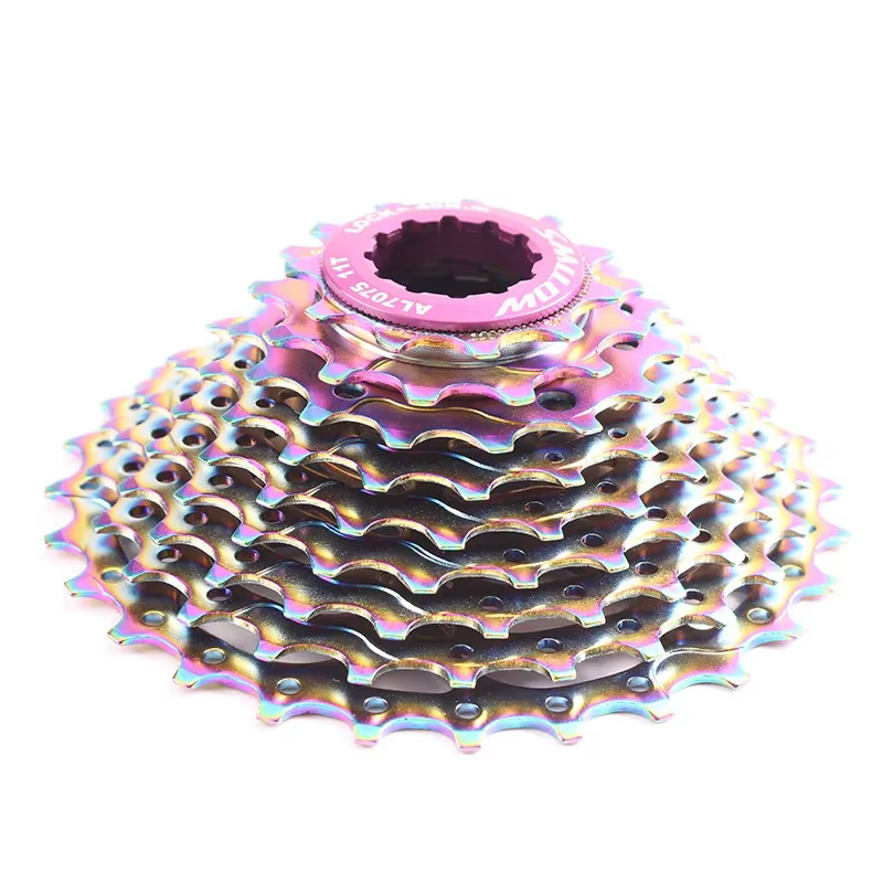 Vélo de route 9 10 vitesses 11-28T Cassette arc-en-ciel CNC vélo de gravier roue libre 9s 10s pignon coloré ultraléger K7 11V volant d'inertie