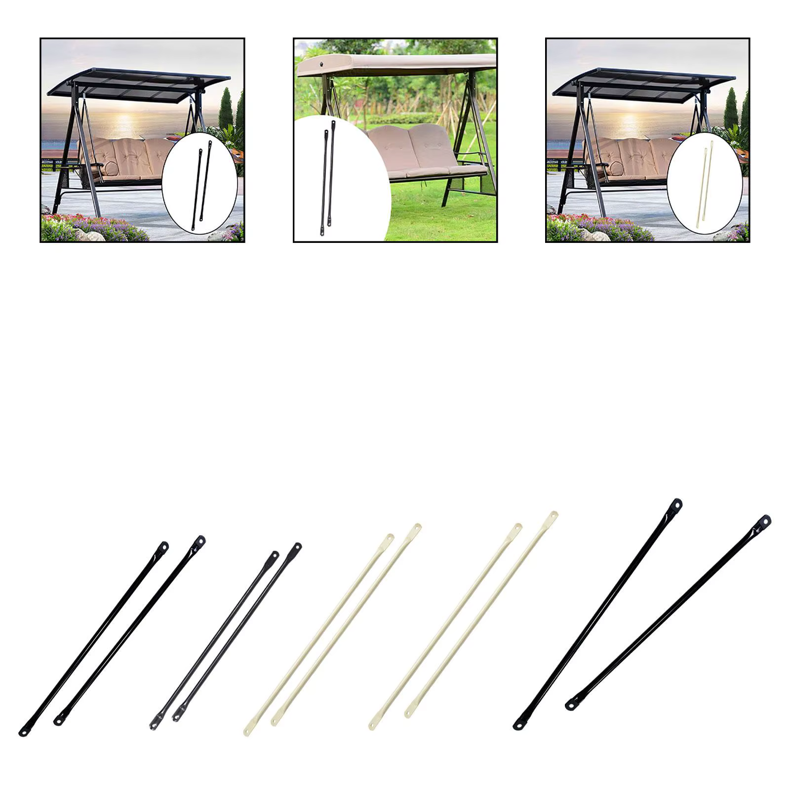 2 pièces balançoire tiges de remplacement accessoire