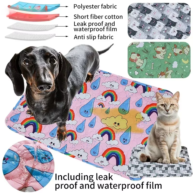 Tapis de pipi lavable pour animaux de compagnie, tapis réutilisable pour chiens, lit d'urine lavable, tapis d'entraînement pour chien, quatre saisons