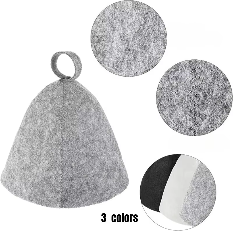Chapeaux de sauna, casquettes de sauna, accessoires de sauna, chapeau de sauna en feutre pour hommes et femmes, casquette de sauna à vapeur pour la maison et la salle de vapeur